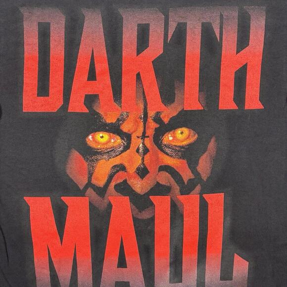 Vintage 90s Star Wars T-Shirt Youth Medium Darth Maul 'Revenge' Double Sided - Picture 2 of 8